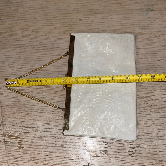 Vintage White Alligator Leather 1950’s Clutch Handbag Purse Formal - Picture 8 of 16